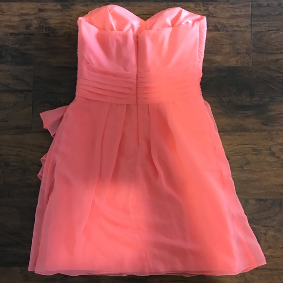 David’s Bridal coral chiffon dress - Picture 3 of 4